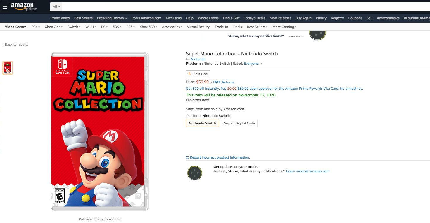 super mario collection switch