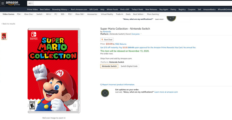 rumored super mario collection amazon listing renews speculation