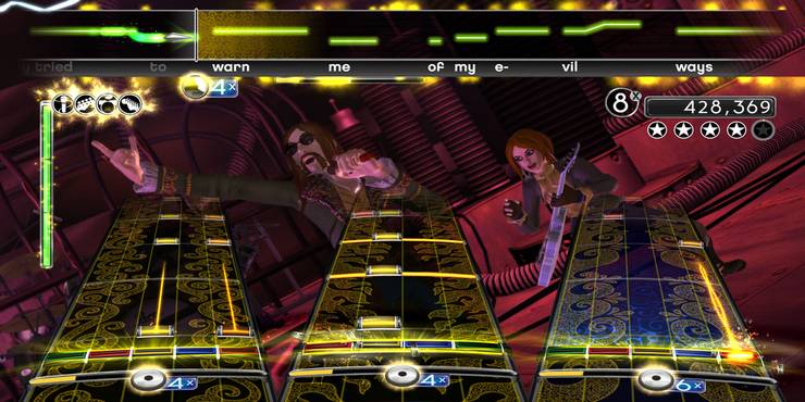 Rock Band 2 4人用ゲームプレイ