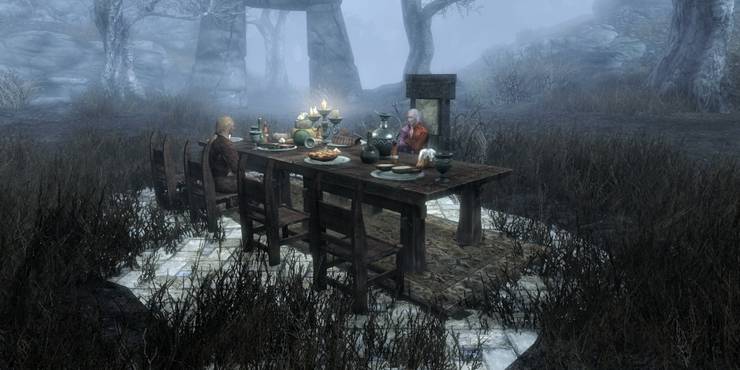 Skyrim Sheogorath's Tea Party in his quest.'s Tea Party in his quest.