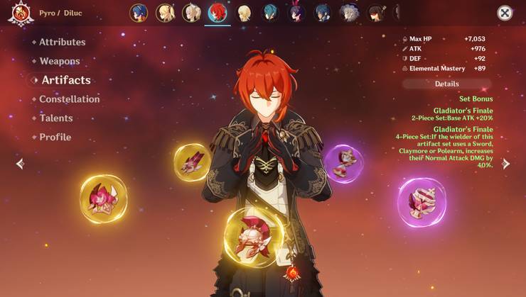 Genshin Impact Best Build For Diluc Game Rant