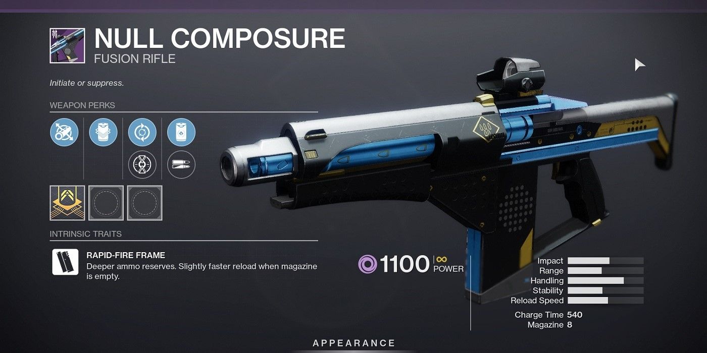 Destiny 2 How To Get Null Composure Rifle Game Rant - how to get free guns in framed in roblox