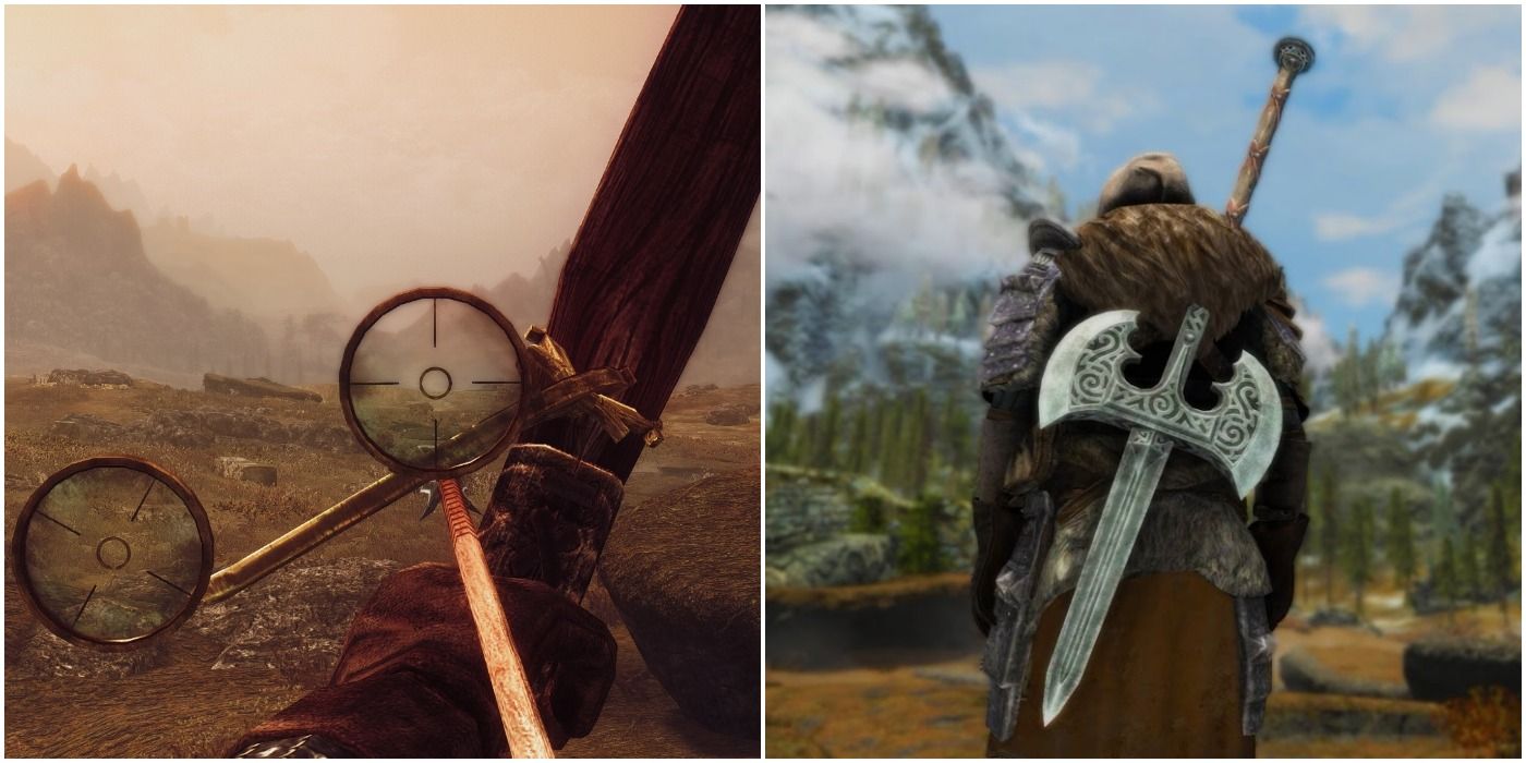 skyrim special edition nexus swords on back two weapons