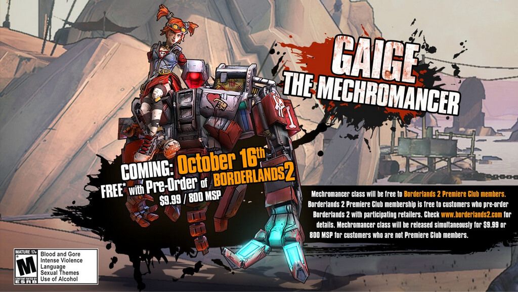 Borderlands 2 Mechromancer Dlc Release Date Latest Trailers