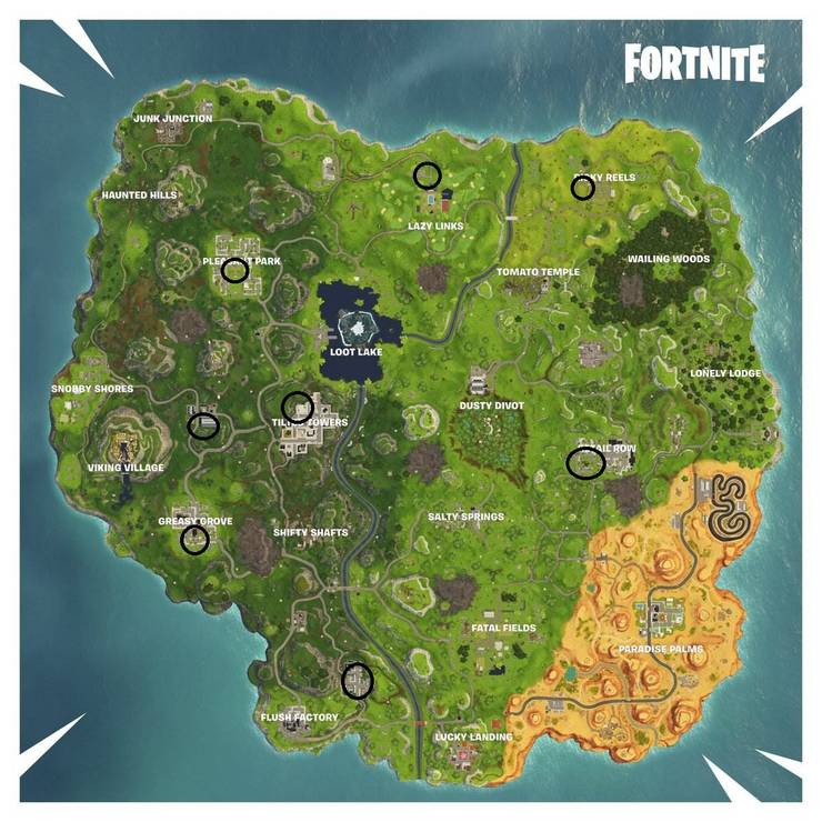 Fortnite All Streetlight Spotlight Locations Game Rant Fortnite Street Lamp Map Fortnite Street Lamp Map Fortnite All Streetlight Spotlight Locations Game Rant