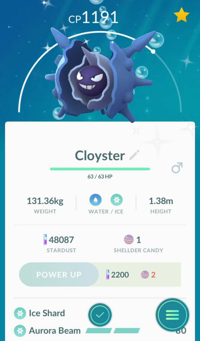 Pokemon Go Shiny Shellder And Shiny Cloyster Screenshots Pokemon Go Shiny Shellder And Shiny Cloyster Screenshots