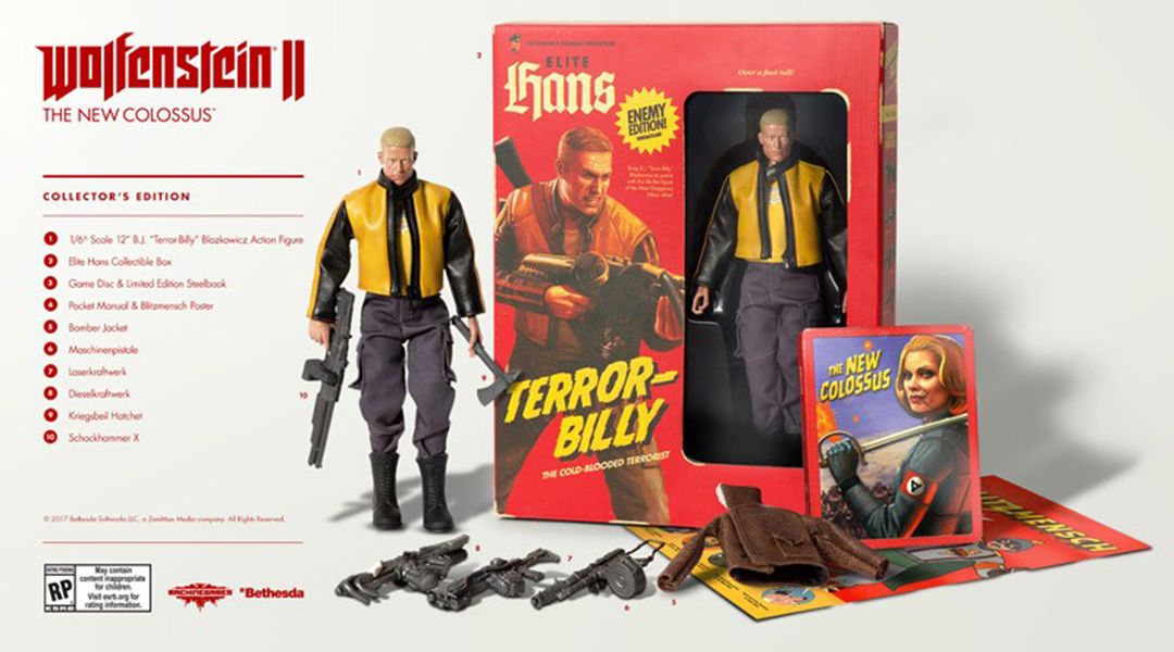 Wolfenstein 2 Collector's Edition Includes BJ Blazkowicz Action Figure